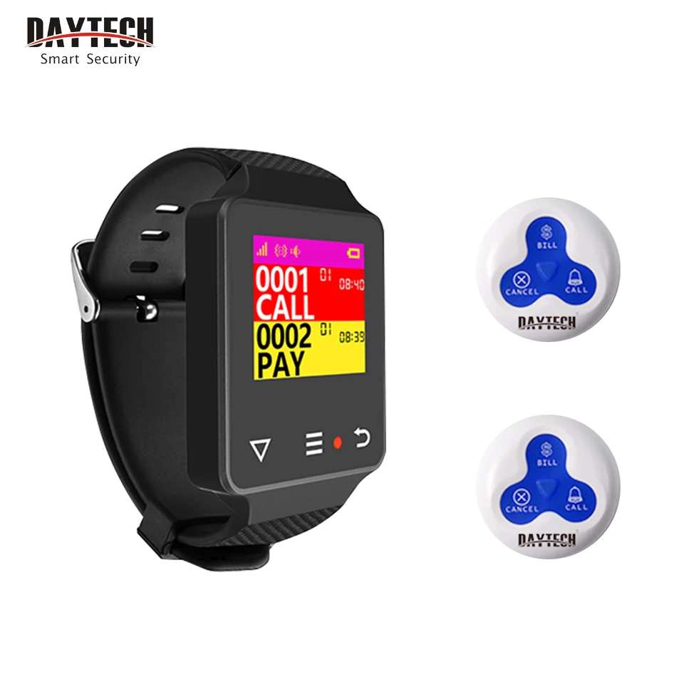 

DAYTECH Wireless Pager Coaster Waiter Service Calling System Cafe Buzzer system Hospital Cargiver Receiver Call Buttons