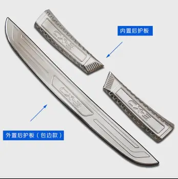 

Stainless steel Inner Sills Scuff Guard Bumper guard rear trunk tread plate Pedal plate for Mazda CX-3 2018 Car Styling