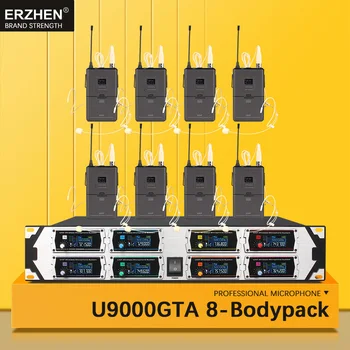 شراءERZHEN ميكروفون لاسلكي مهني نظام UHF8 قناة يده التلبيب مكثف سماعة ميكروفون الكاريوكي Studio8000gtceramics