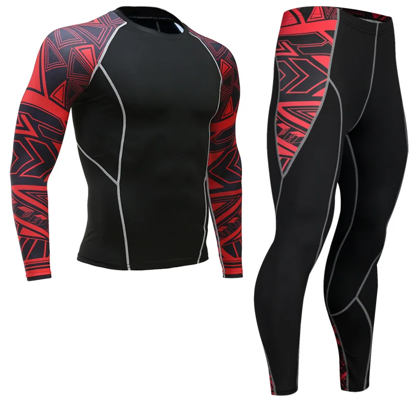 mma rashguard men's multi-functional fitness T-shirt set 3D print men's trousers men's trousers rashgard kit