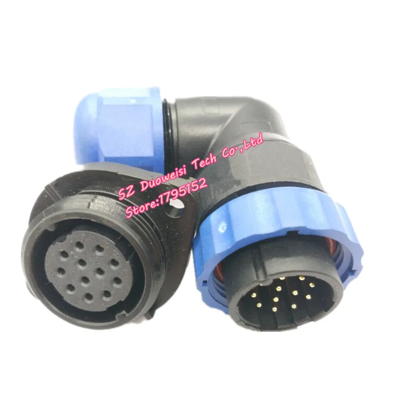 

Curved waterproof plug and socket DWS-20 9 pin, 12 pin 2 hole socket 20 mm