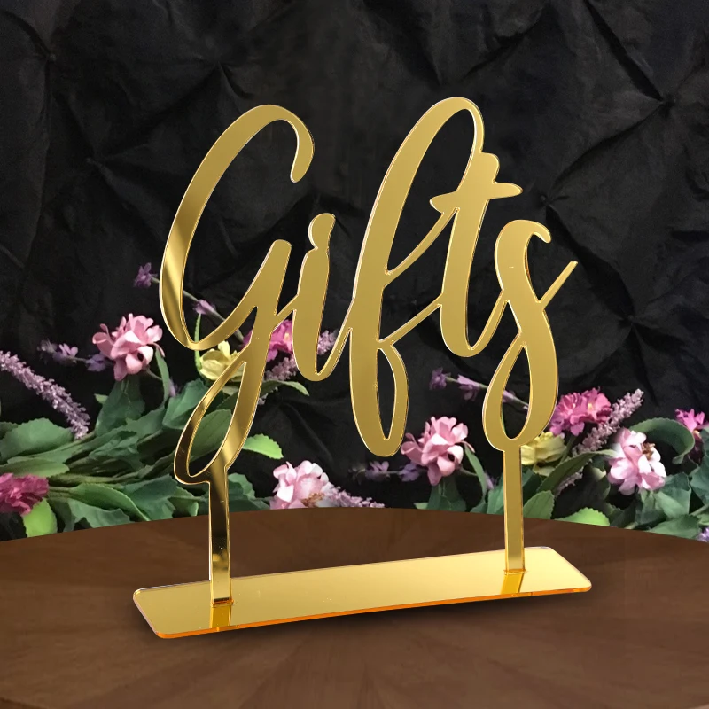 Cards and Gifts Guestbook Favors Sign Freestanding Calligraphy Personalized Wedding decoration Table Acrylic Party Decor