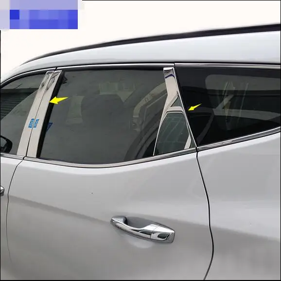 

car-styling High quality stainless steel car window Decorative strip case fit for Hyundai Santa Fe ix45 2013 Car styling