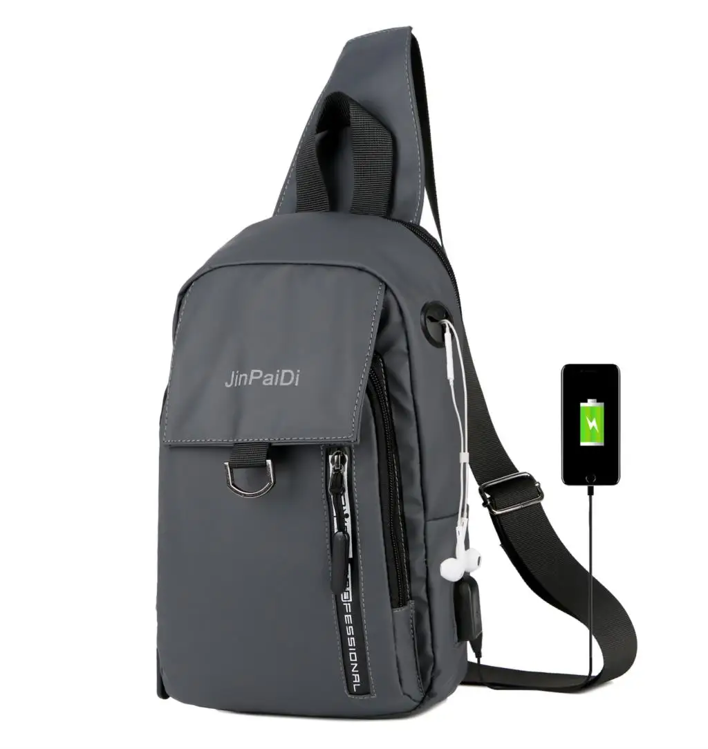 

MoneRffi USB Charging Casual Men Chest Pack Canvas Crossbody Bags for Men Shoulder Handbag Travel Cross Body Bag Chestbags