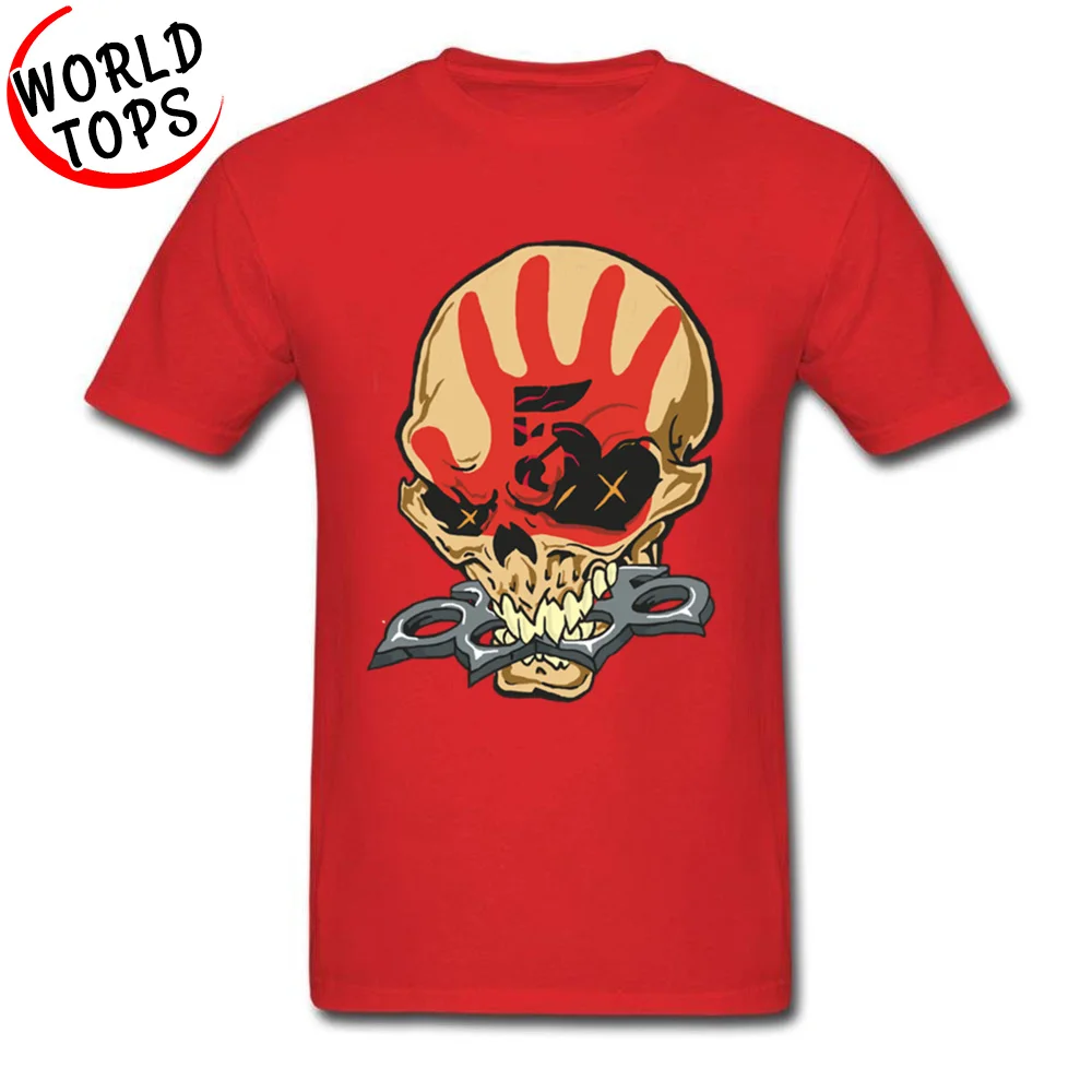 Casual Summer/Autumn Cotton Round Neck Tops & Tees Short Sleeve Unique Tops Shirts 2018 Fashion Design T Shirt five finger death punch Skull red