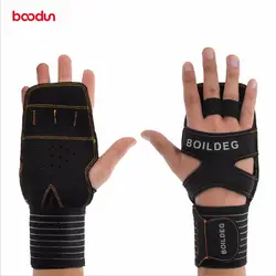 Boodun профессиональные перчатки для тренировки противоскользящие упражнения перчатки без пальцев повязка на запястье утолщение рук Защита