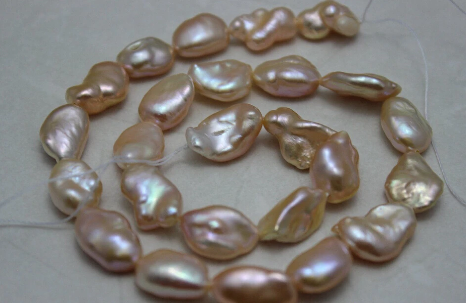 

~~ 11.21 Fresh water pearl necklace Naturally colored keshi reborn 10x14mm-11x16mm Discount 35%