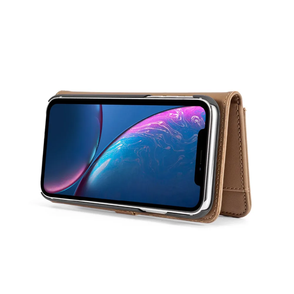 Чехол для iPhone XR 2 в 1 съемный чехол кошелек из искусственной кожи с магнитной