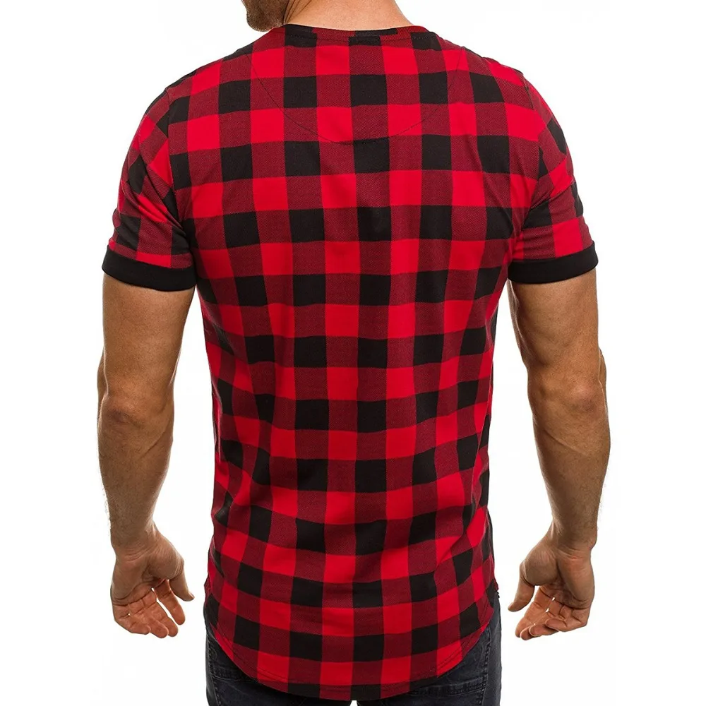 Red and Black Plaid Shirt Men Shirts Spring Mens Dress Shirts