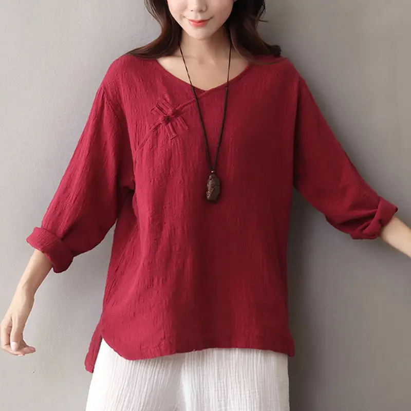 Buy New Long Sleeve Chinese Style T Shirt Femme
