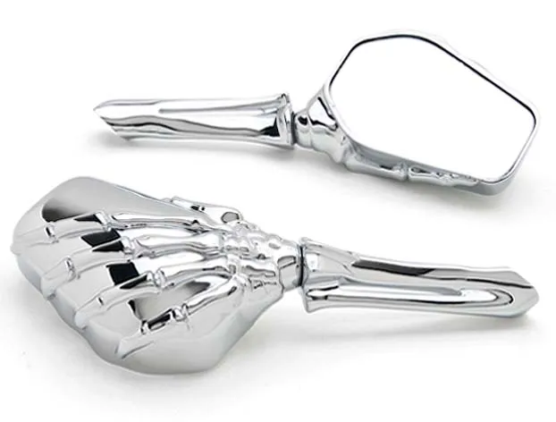 Brand new Chrome Black Custom Motorcycle Skeleton Mirrors For Yamaha Road Star Silverado XV Midnight Brand new Chrome Black Custom Motorcycle Skeleton Mirrors For Yamaha Road Star Silverado XV Midnight
