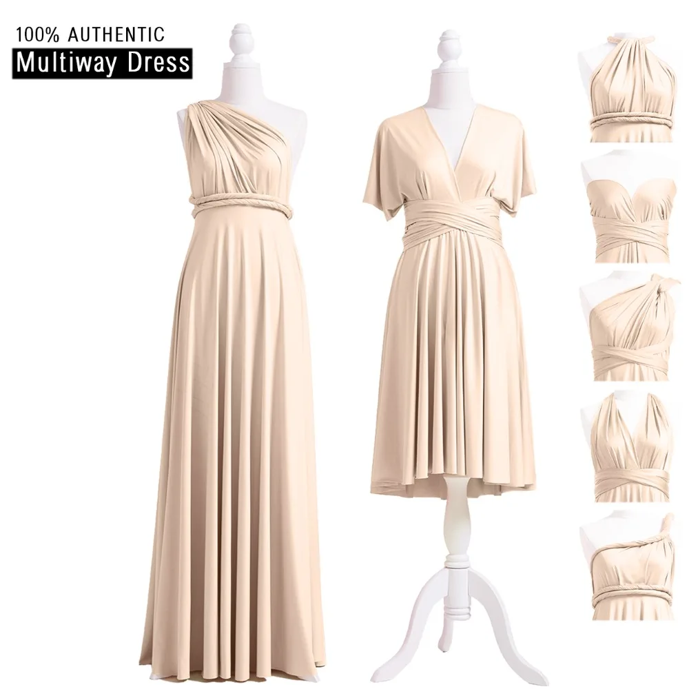 Champagne Bridesmaid Dress Multiway Long Dress Infinity Maxi Dress