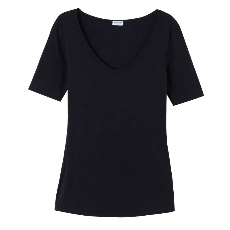 BOBOKATEER хлопковая Футболка женская футболка черная тонкая футболка с длинным рукавом Женские топы Сексуальная футболка femme poleras de mujer moda