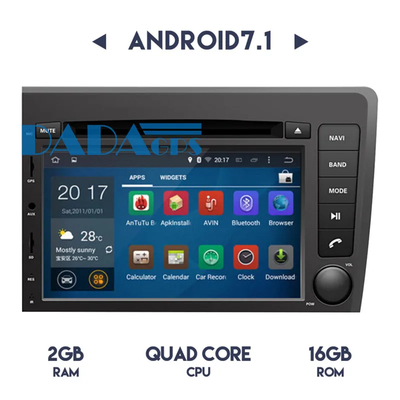 Flash Deal 2 DIN Android 7.1 Car Radio DVD Player GPS Navigation for VOLVO S60 V70 XC70 2000-2004 Car Stereo Headunit Multimedia Audio Auto 9