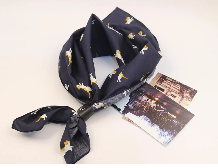 New Unisex Hip-hop Cotton Square Scarf Cartoon Floral Men's Scarves Women Casual Wear Neck Scarf Cover Headband 60*60CM Bandanas mens infinity scarf