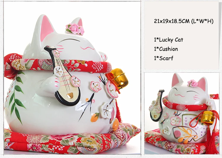 8 дюймов Maneki-Neko керамические китайские счастливые кошки манящие Фортуны кошки статуэтки счастливый Шарм копилка украшения дома