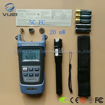 

2 In 1 FTTH Tool Kit King-60S Optical Power Meter -70 to +10dBm and 20mW Visual Fault Locator Fiber optic test pen
