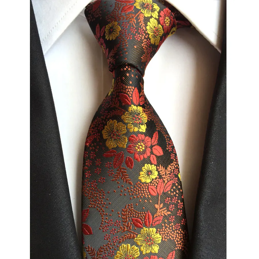 Фабрика 7 видов стилей темно-синий, с цветами цветы жаккардовые Классические мужские галстуки шелк Свадебная вечеринка Gravatas галстук для жениха галстук - Цвет: KT184