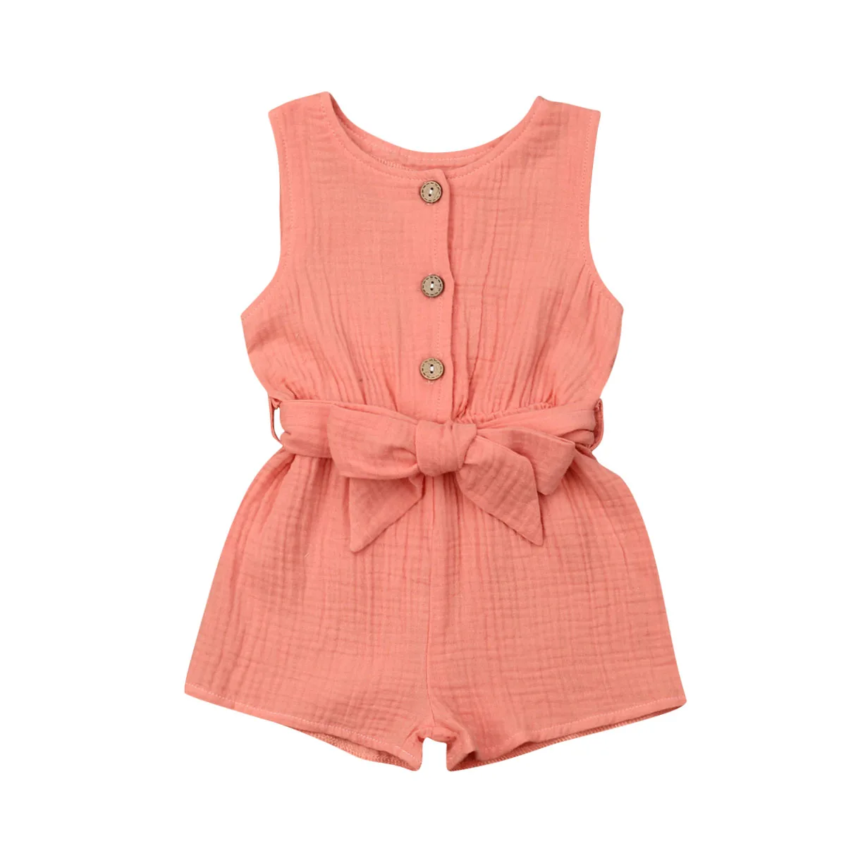 

For Toddler Kids Baby Girls Casual Button Rompers with Belt