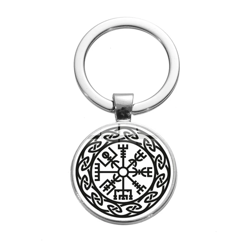 SIAN New Viking компас брелок древняя троица нордические руны символ Одина художественный узор время драгоценный камень брелок автомобильный брелок для ключей мужские ювелирные изделия - Цвет: Style 13