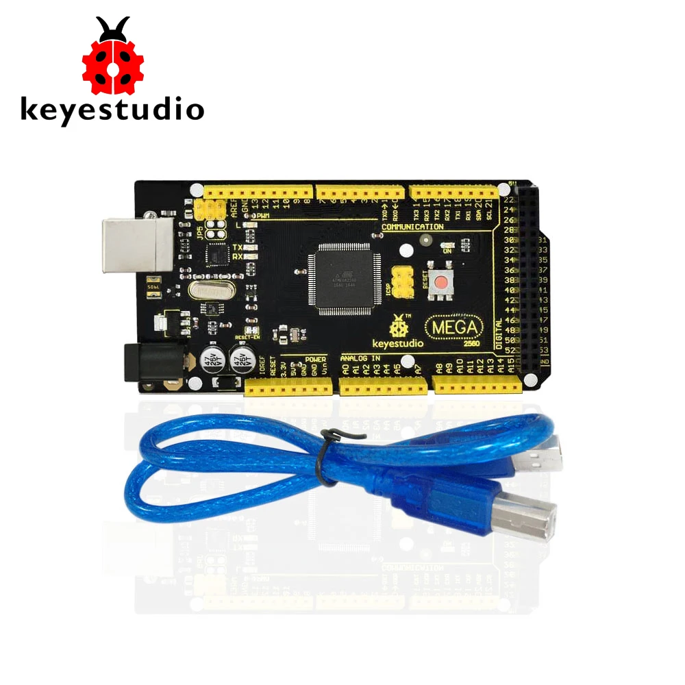 1 шт. Keyestudio MEGA 2560 R3 макетная плата+ 1 шт. USB кабель+ руководство для Arduino Mega