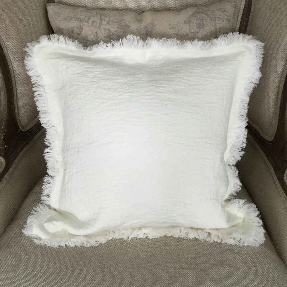 

High Quality Double layer Linen Cushion Cover 100% Pure Linen Square Pillowcase Free Shipping