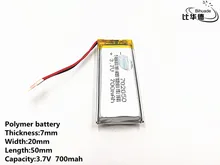 10 sztuk/partia dobrej jakości 3.7 V, 700 mAH, 702050, polimerowa bateria litowo-jonowa/akumulator litowo-jonowy do TOY, POWER BANK, GPS, mp3, mp4