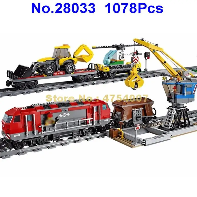 

28033 1078pcs City Engineering Remote Control RC Train Electric Lele Building Block Compatible 60098 Toy