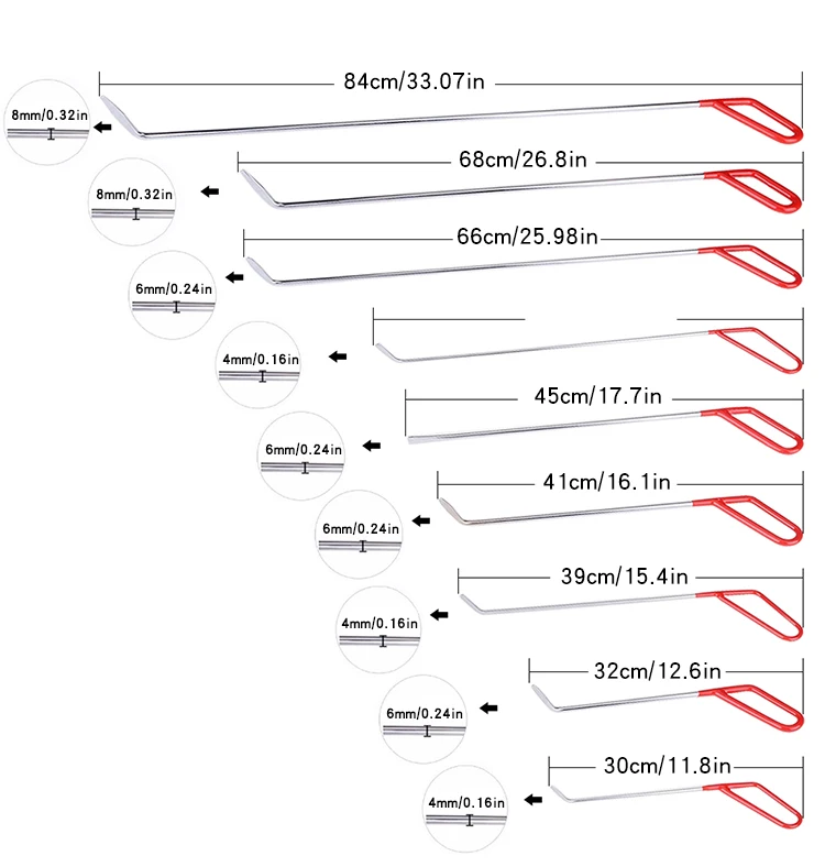 Инструменты PDR, новое качество, крючки, стержни, безболезненное удаление вмятин, набор для ремонта автомобиля, PDR крюк, стержень, лом, авто инструменты для удаления вмятин, града