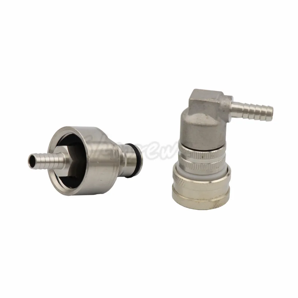 Homebrew Kegging Stainless Carbonation Cap w 516 Barb - Cornelius Keg Ball Lock Gas Disconnect fit soft drink PET bottles  (3)