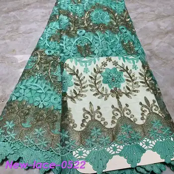 

2019 Latest French Nigerian Laces Fabric High Quality Tulle African Laces Fabric Wedding African French Tulle Lace K003