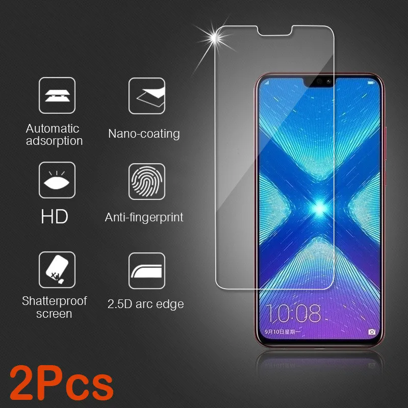 

2Pcs Glass for Huawei Honor 9 8 10 lite Glass on the for Honor 8X Protective Tempered Glass for Huawei Honor 10 Screen Protector