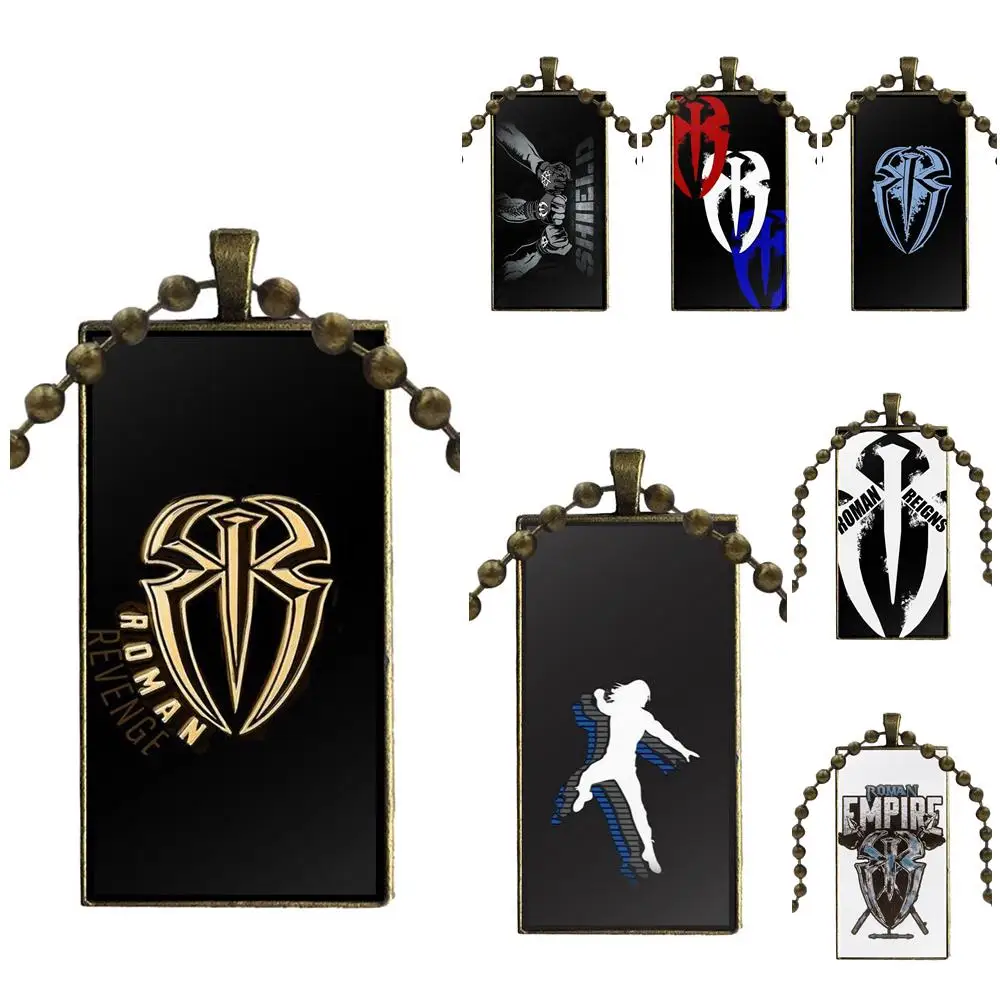 

Roman Reigns Logo Spider Wrestling Bronze Color Glass Cabochon With Rectangle Shaped Pendant Choker Necklace For Wedding