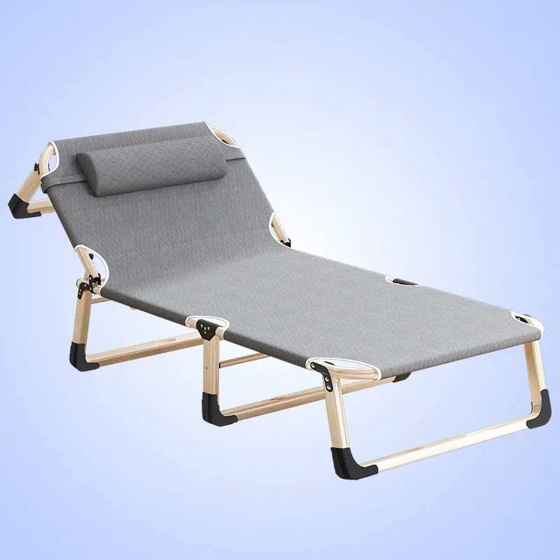  A Portable Folding Lounge Chair Home Office Nap Bed Outdoor Beach Bed Heavy Duty Padded Recliner Br