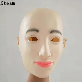 

New Realistic Female Mask For Halloween Human Crossdress Masquerade Latex Party Mask Sexy Girl Crossdresser Costume Cosplay Mask