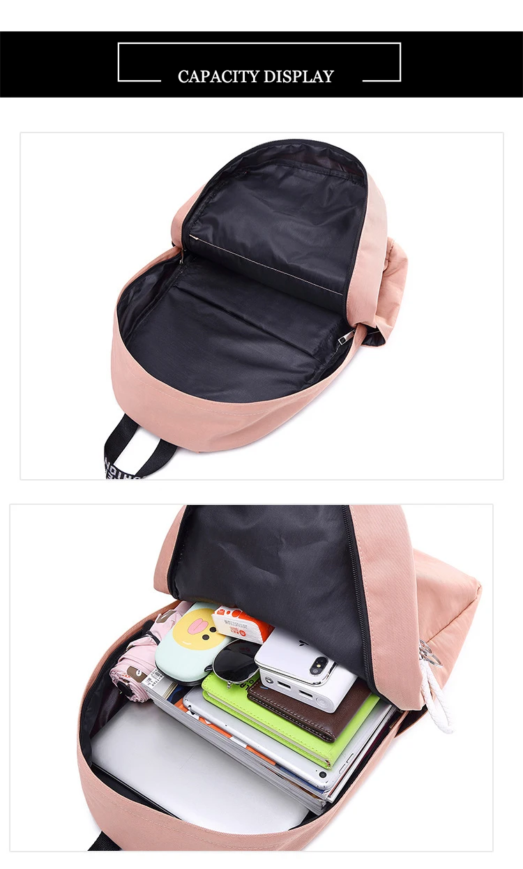 Повседневная черная школьная сумка для девочек-подростков, нейлоновый рюкзак для женщин, школьная сумка высокого качества, женские школьные сумки