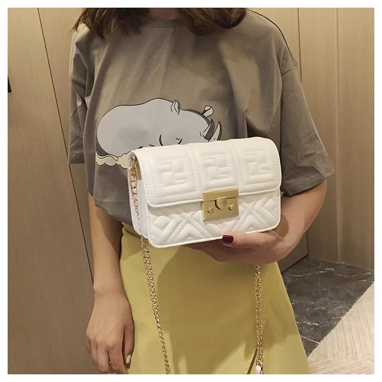 Высококачественная французская маленькая сумка, новая модная универсальная сумка на плечо, мини-квадратная сумка с вышивкой и цепочкой