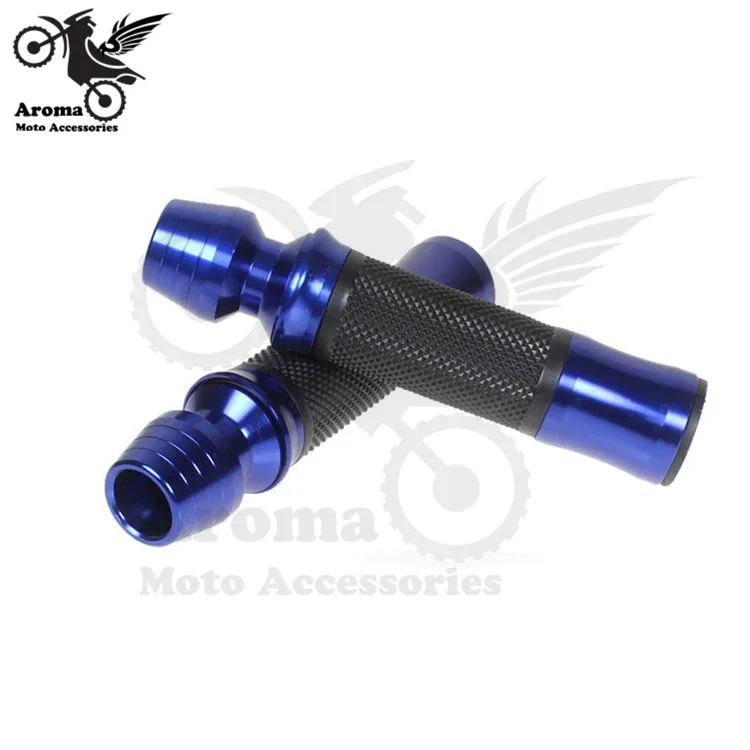 blue motorcycle handlebar with bar end motorbike hand grip moto grips blue colorful motocross