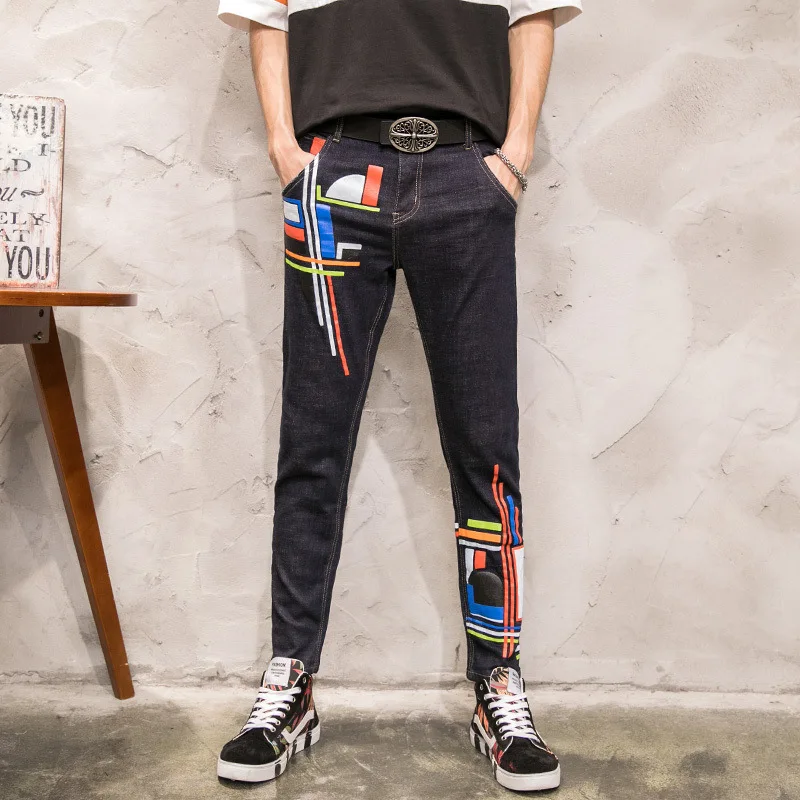 

Male The Zipper Fly New Spring/summer 2017 Japanese Puzzle Hot Stamping Of Cultivate Morality Cowboy 784 # 9 Minutes Of Pants