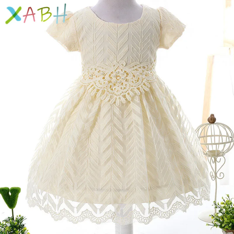 

EAZII Baby Girls dress children's party show costume Flower Lace Party Wedding Dresses baby girl clothes Summer bebek elbise