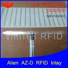 Tag RFID UHF Alienígena AZ-D seco inlay 915 mhz 900 mhz 868 mhz 860-960 MHZ Higgs3 EPCC1G2 6C cartão inteligente RFID passiva tags rótulo