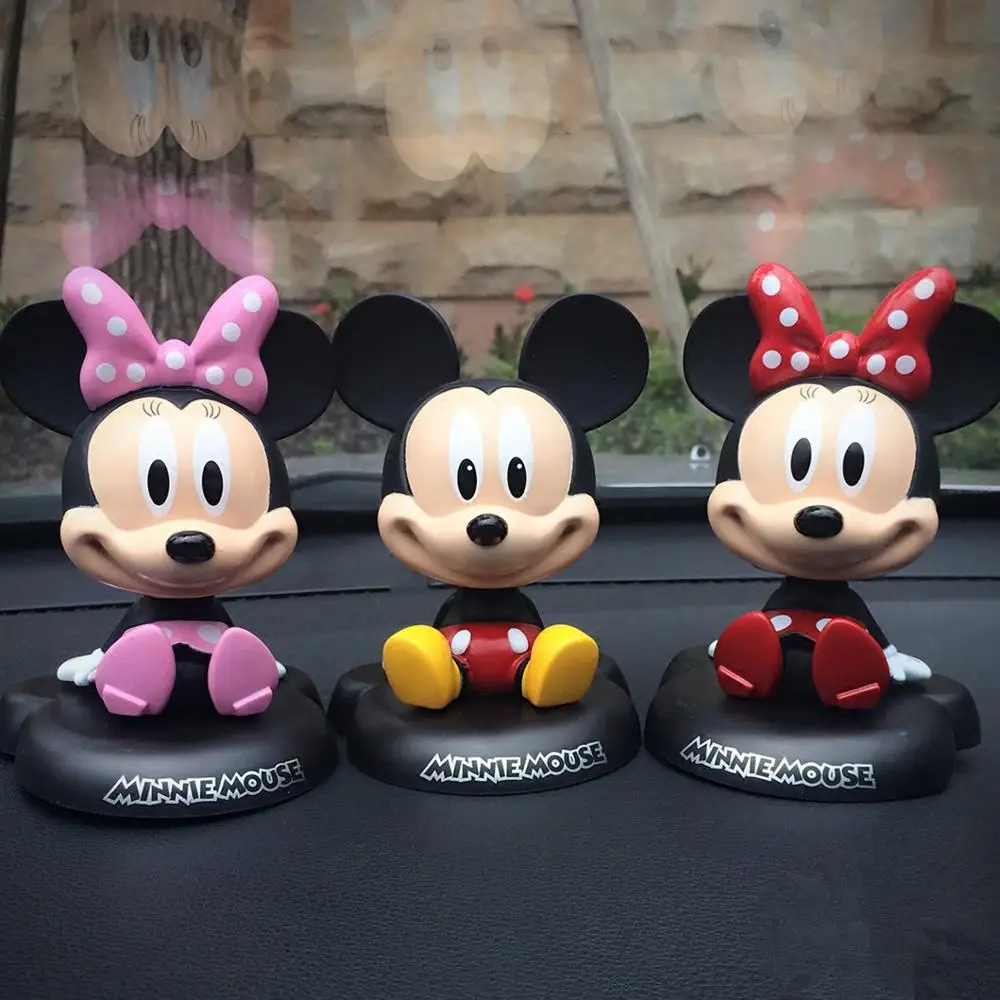 

Disney Mickey mouse cartoon shaking head doll car decoration doll girl boy toy decoration car interior ornaments model figure