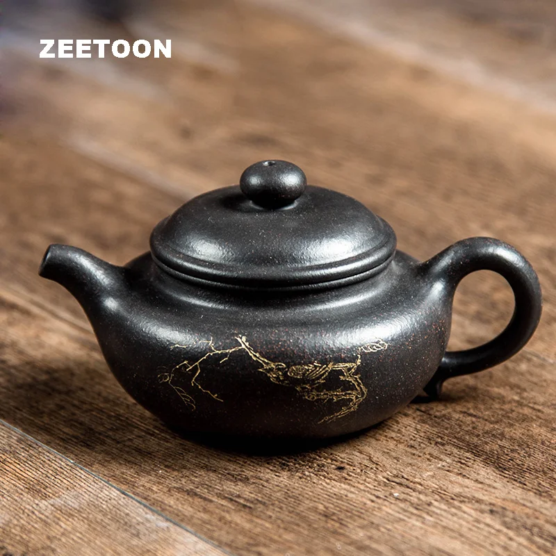 260cc аутентичный Исин чайник мастер ручной работы Китай Здоровье фиолетовый глина чайный набор кунг-фу антикварный чайник Fanggu Fang Gu горшок черный