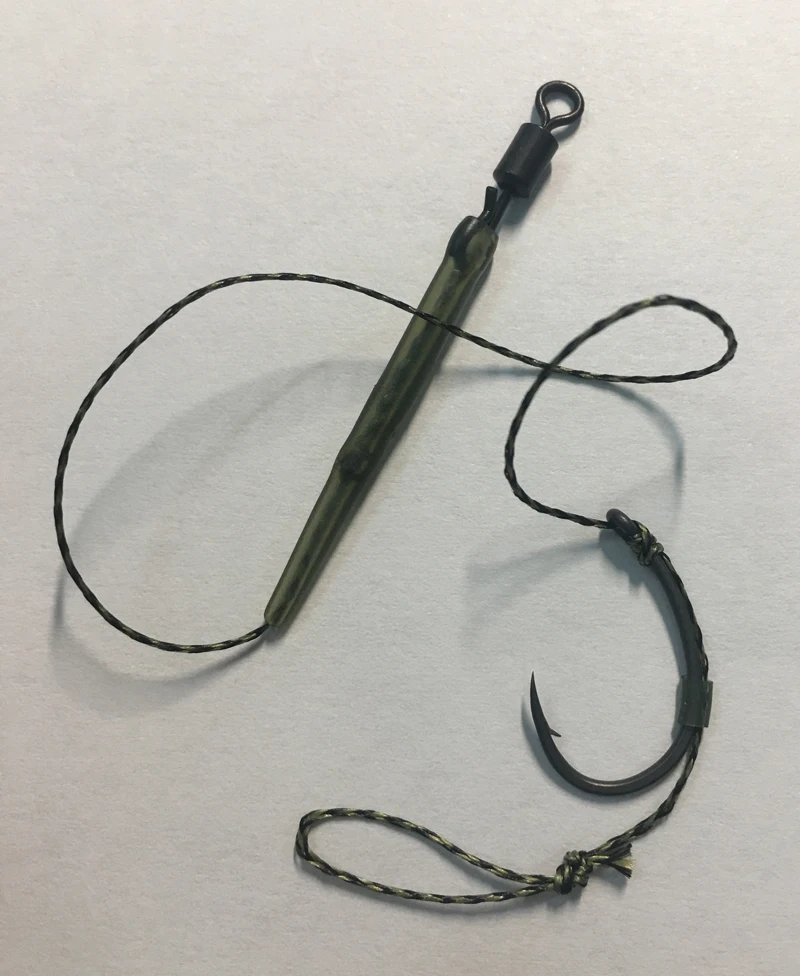 

10 x Carp Fishing Combi Rigs-Extra Wide Gape with Curved Shank & Off Set Point-Teflon (PTFE) Coated - Soft Hook Link - carp rigs