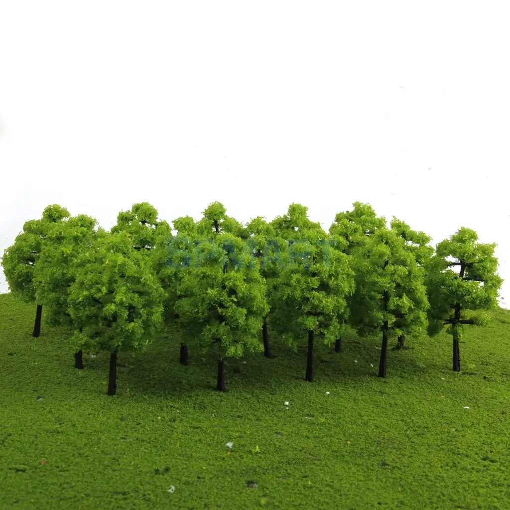 MagiDeal 20Pcs/Pack Plastic 1/100 Scale Model Trees Train Railroad Railway Street Forest Scene Scenery Landscape