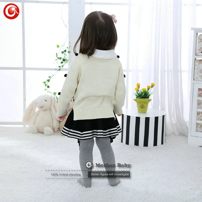 Kids Tinny Cotton Boys Sweater Children Pullover Cardigan Coat For Girls Baby Long Sleeve Knitwear Christmas Clothes With Balls (1)