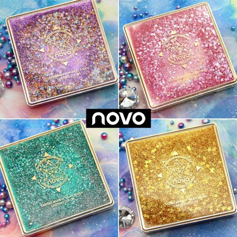 

NOVO brand Cross-border Bahamian Mirror Eyeshadow Compact Blogger Pearlescent matte Velvet Eye Shadow