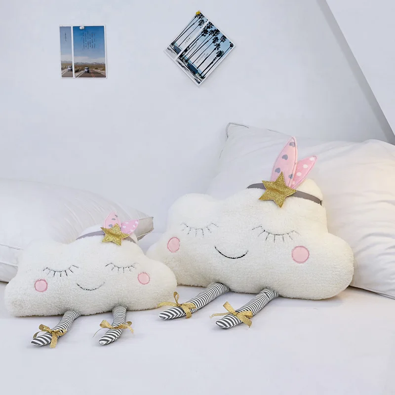 

Stars Plush Stuffed Clouds Baby Girls Room Decorative Pillows Sofa Car Bedding Cushion Kids Room Decor Sleep Pillow Birthday Toy