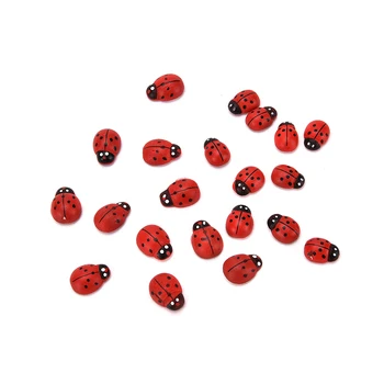 

10Pcs Miniature Ladybird Ladybug Garden Ornament Figurine Fairy Dollhouse Decor Micro Landscape Bonsai Figurine Resin Crafts