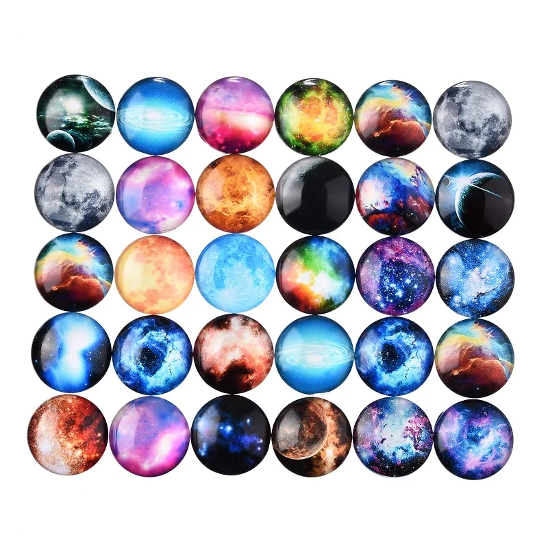 

10 pcs/lot Round Photo Galaxy Cabochon 20mm DIY Handmade Earring Jewelry Necklace Accessories Dome Cabochons Crafts Materials